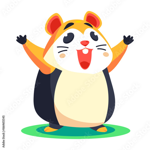 A flat style icon showing huggy hamster
