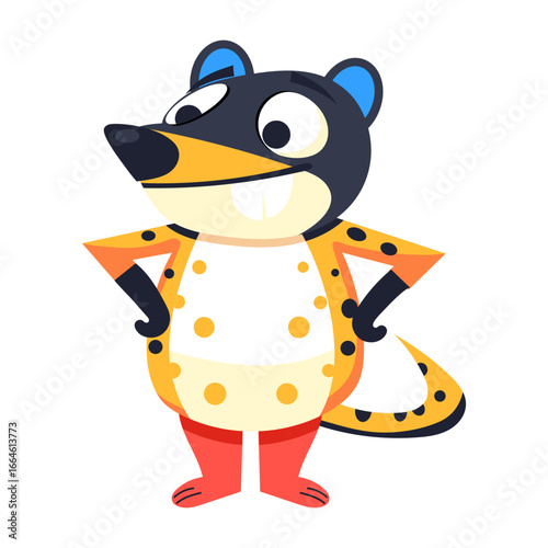 A flat style icon showing proud quoll