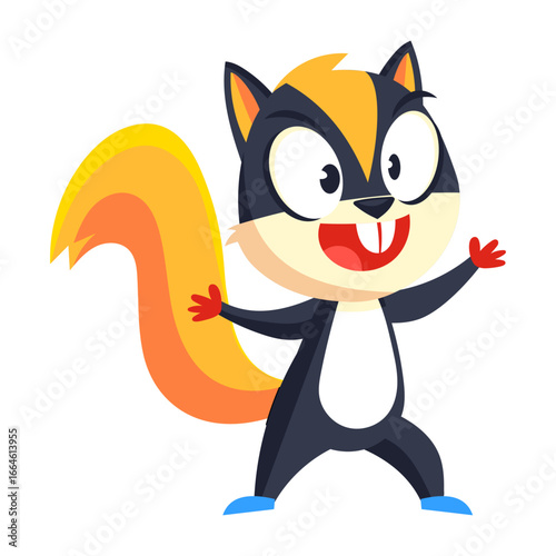 A flat style icon representing sassy squirrel