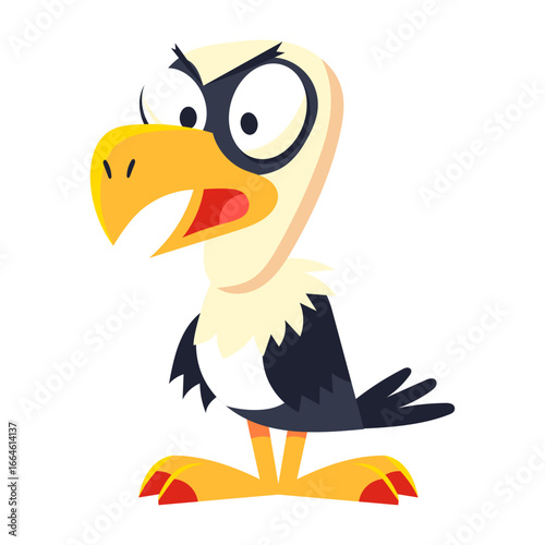 A flat style icon showing angry vulture