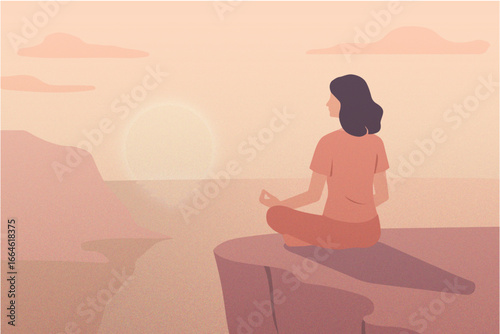 silhouette of a woman meditating Artwork