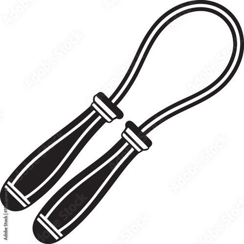 Black and White Skipping Rope Fitness Symbol