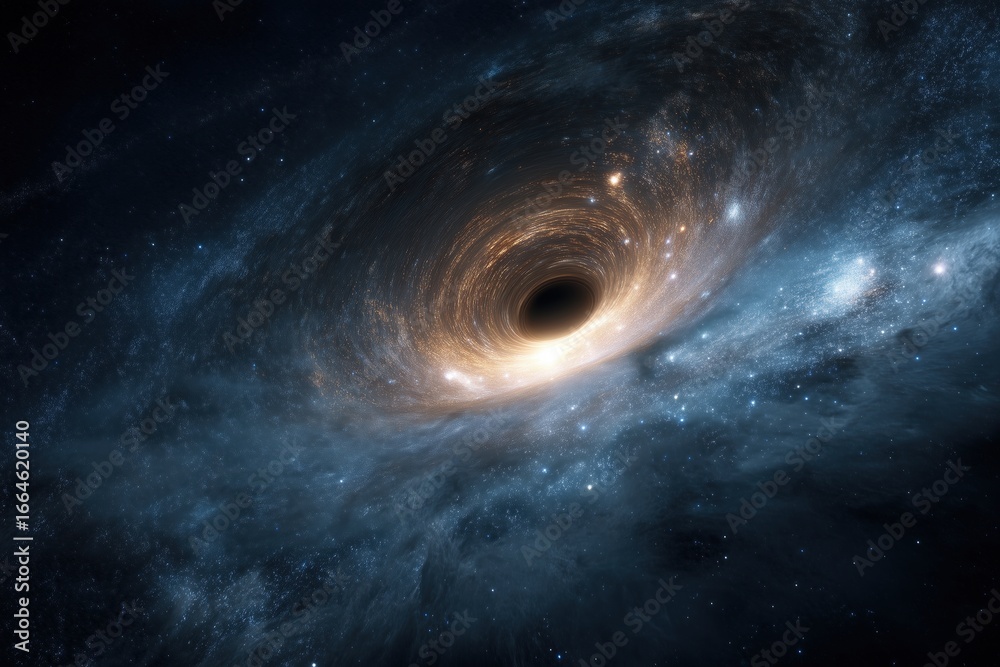 Fototapeta premium a cosmic black hole close to planet earth