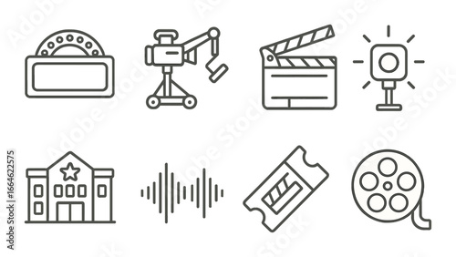 Christmas icons: bells, gift bag, polar bear, scarf, candle, tree, tag, teacup
