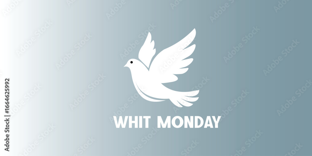 Fototapeta premium Whit Monday Dove Illustration Vector Design