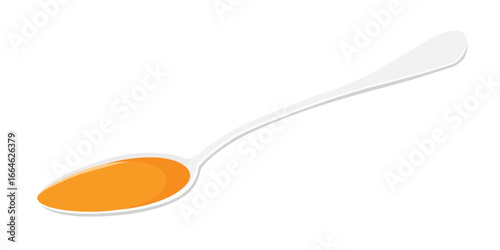 Metal tea spoon, tablespoon with liquid medicine, syrup