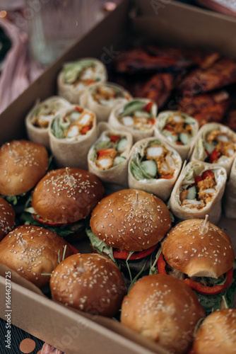 Assorted Mini Burgers and Wraps Platter
