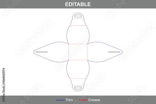 Cake boxes carton with handle dieline, folding packaging template, printable box dieline layout, professional packaging design for bakery, desserts, and gift boxes