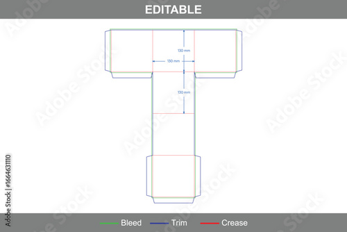 Custom cube box dieline, square folding box template, printable packaging layout, professional box dieline for gifts, storage, or retail products