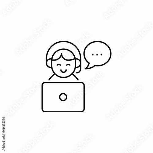 customer support chat icon sign vector