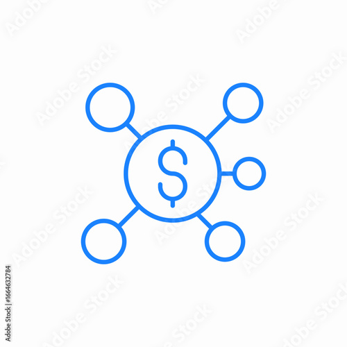 dollar finance network icon sign vector