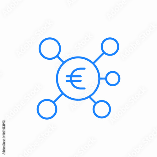 euro financial network icon sign vector