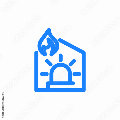 fire house burning icon sign vector