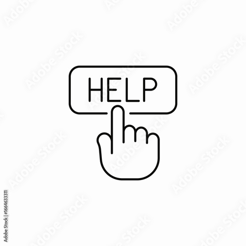 help cursor click icon sign vector