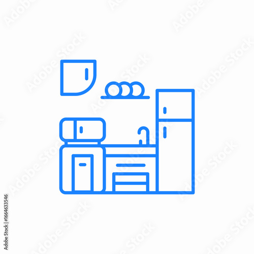 kitchen counter tools icon sign vector