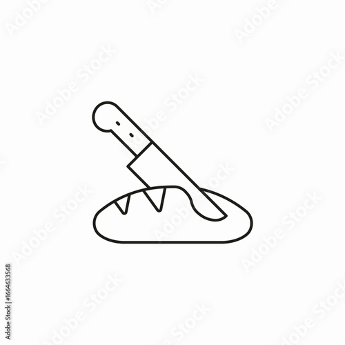 knife cutting bread icon sign vector