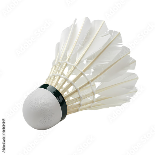Professional Badminton Shuttlecock Closeup Product Shot isolated on transparent background