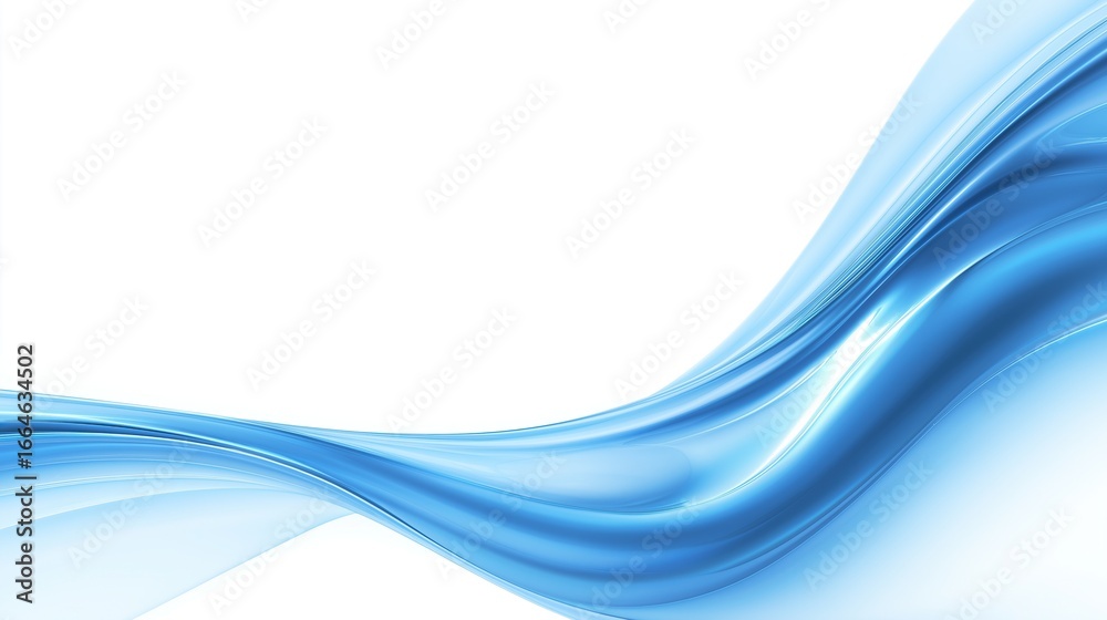 Fototapeta premium Abstract blue wave vector presentation design on white background for modern business or technology themes