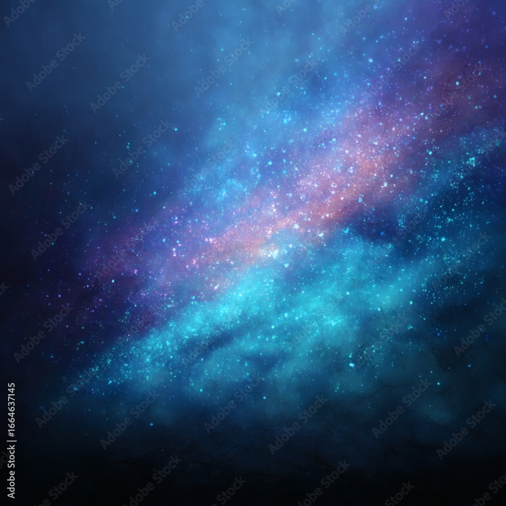 Fototapeta premium colorful cosmic galaxy background - Stunning Cosmic Starfield with Vibrant Blue and Pink Nebula, ideal for sci-fi visuals, fantasy artwork, vibrant outer space designs