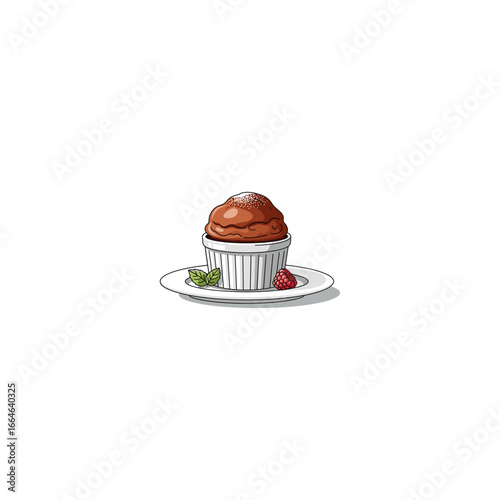 Chocolate Soufflé icon logo flat vector design
