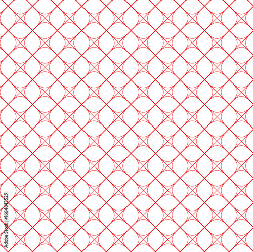 Geometric Grid with Intersecting Lines and Rounded Shapes