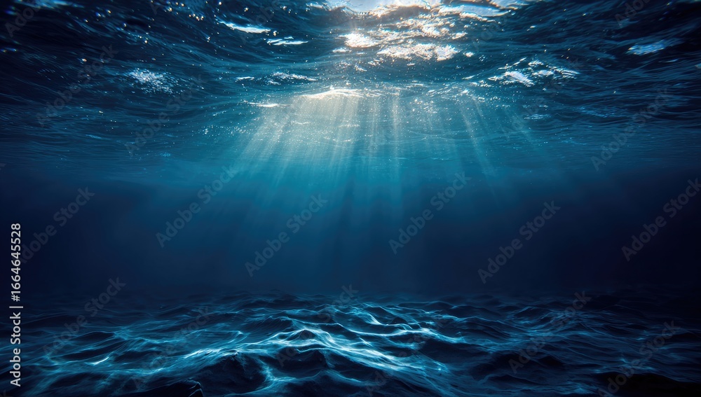 Obraz premium Sunlight shines below the sea level