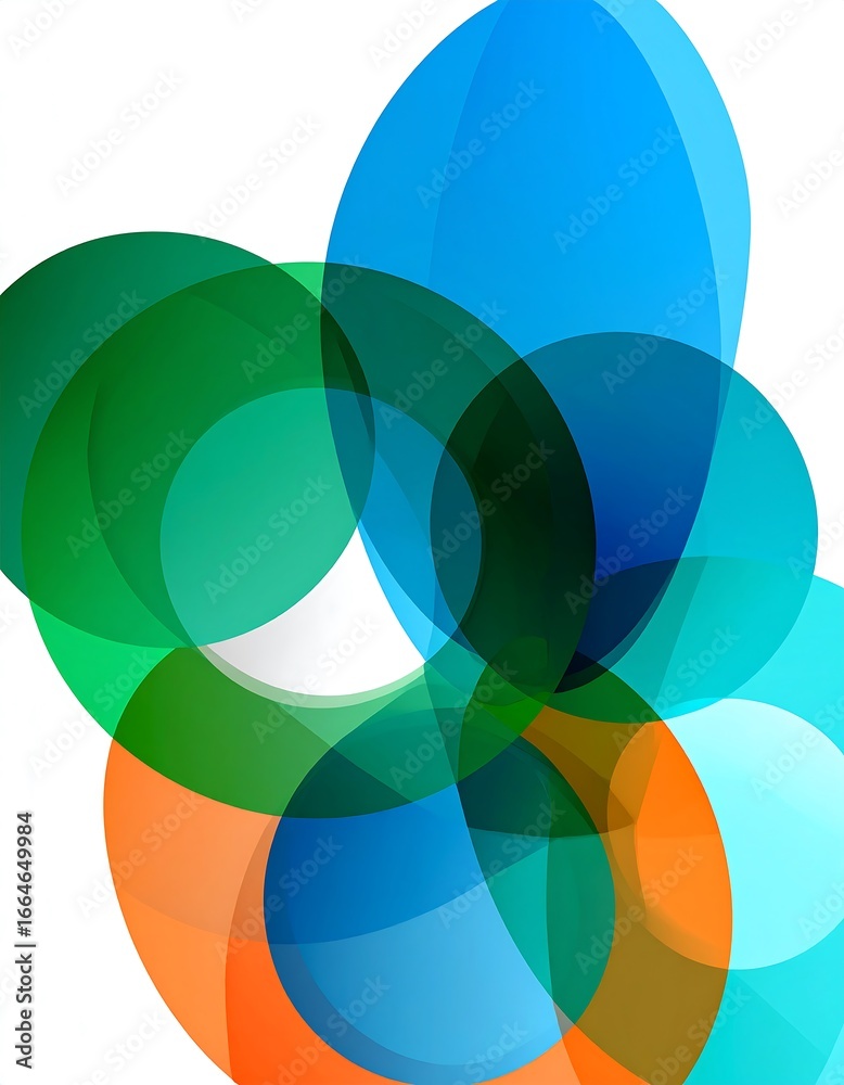 Obraz premium Abstract colorful overlapping circles
