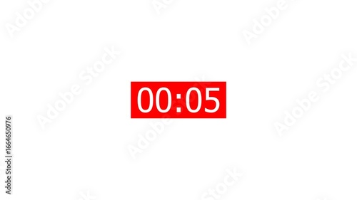 10 second countdown timer animation from 10 seconds to 0 seconds on a white background, 10 seconds countdown timer.