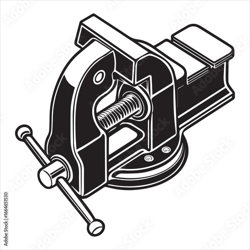 black and white vise tool clip art preview