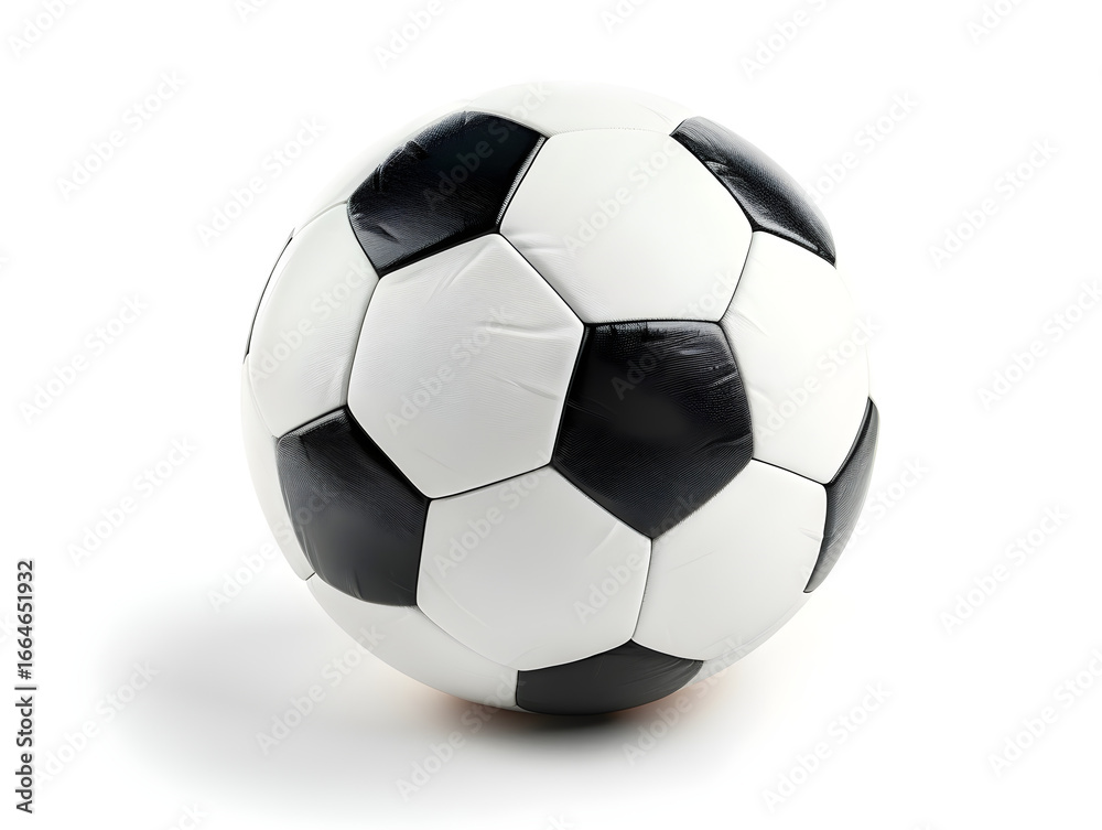 Obraz premium Clean macro photograph featuring Soccer ball equipment for sport and recreation with classic design isolated on transparent background, studio product photo on a clean white background, isolated, pin