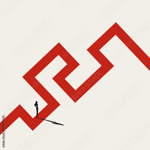 Business or career path vector concept. Symbol of maze, labyrinth, growth, progress. Minimal design eps10 illustration.
