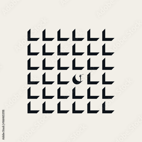 Business creative vector concept, think outside the box. Symbol of idea, individual creativity. Minimal design eps10 illustration.