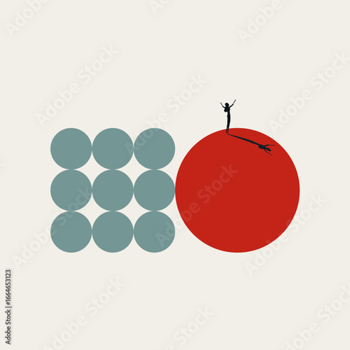 Business synergy effect vector concept. Symbol of cooperation, corporate management, merger. Minimal design eps10 illustration.
