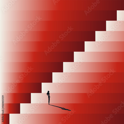 Business career challenge and opportunity vector concept. Symbol of ambition, development, progress. Minimal design eps10 illustration.