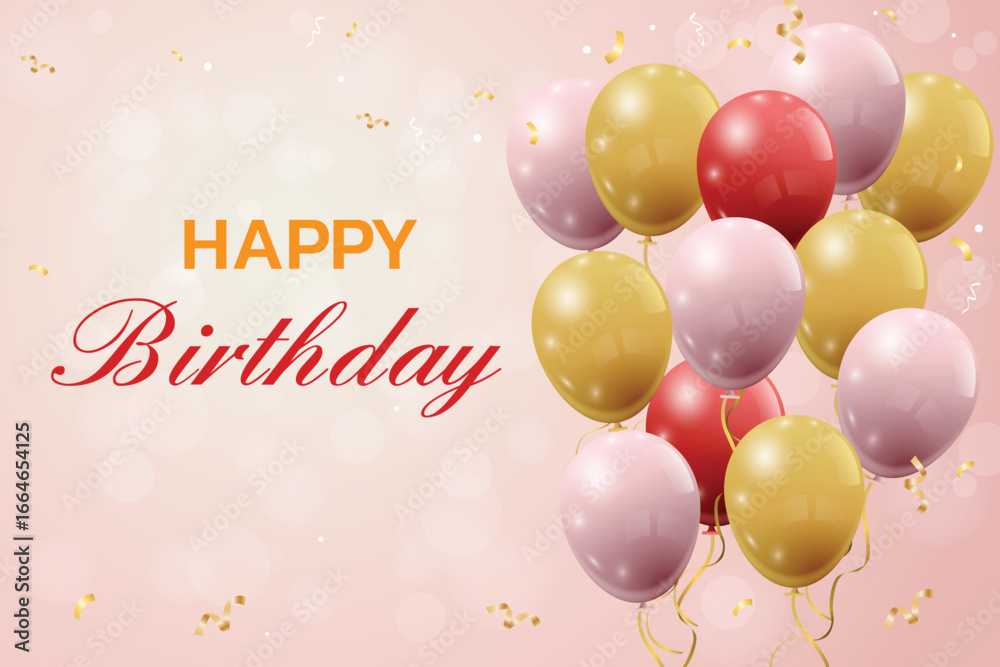 Fototapeta premium Happy birthday vector illustration