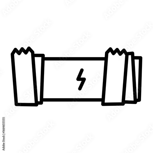 Icon of a battery wrapped in insulating tape.