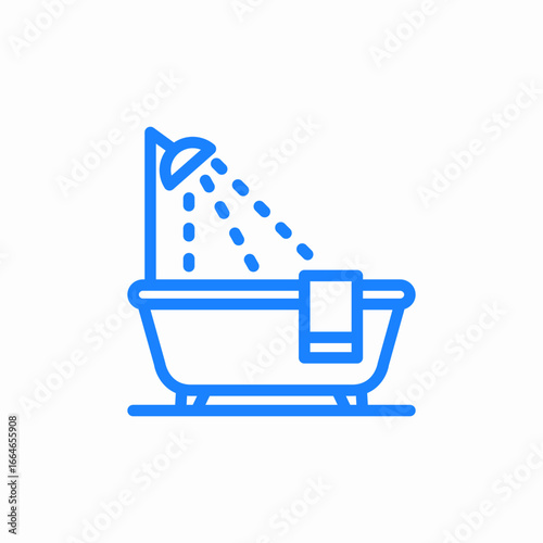 bathtub shower towel icon sign vector