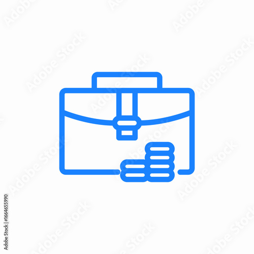 briefcase with coins icon sign vector