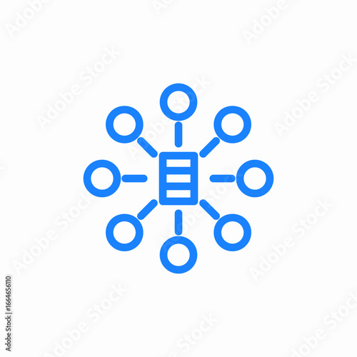 centralized data hub icon sign vector