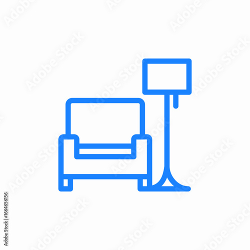 chair lamp livingroom icon sign vector
