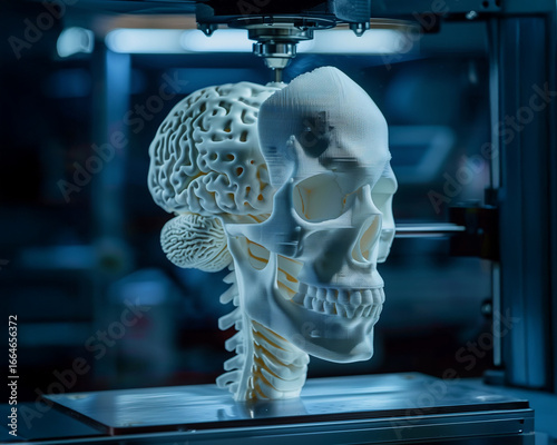 3D Printing Human Skull Brain Model Technology