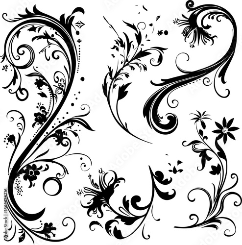 "Elegant Vintage Floral Ornaments"