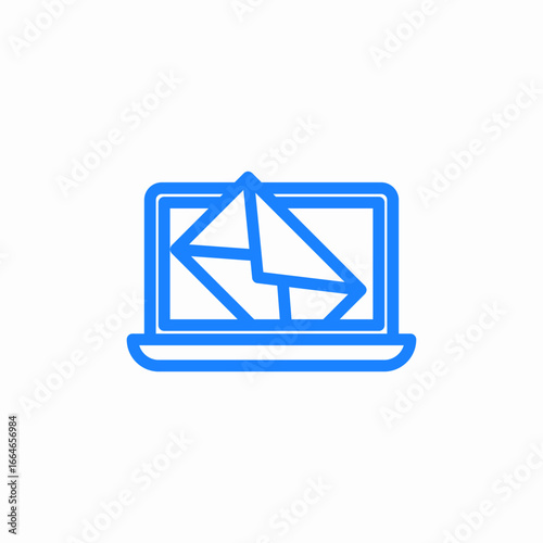 email on laptop icon sign vector