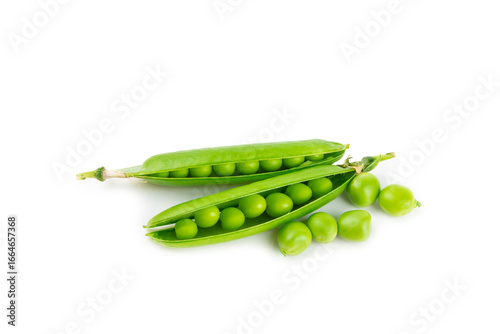 Wallpaper Mural Fresh green pea pods with green peas isolated on white background. Sweet green peas. Green pea beans vegetables. Vegan. healthy vegetable Torontodigital.ca