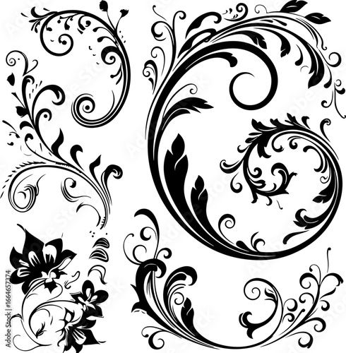 "Elegant Vintage Floral Ornaments"