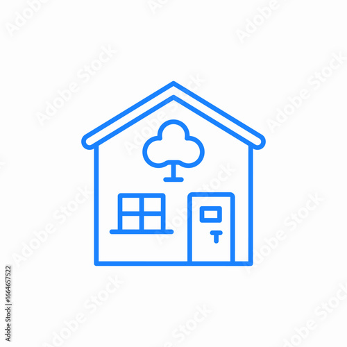 house tree home icon sign vector