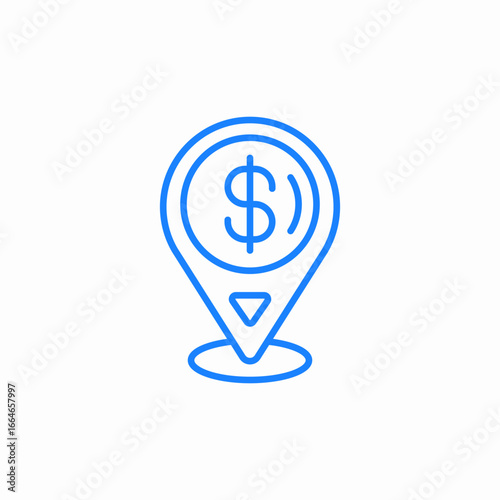 money location pin icon sign vector