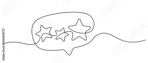 one line drawing of review stars user experience continuous