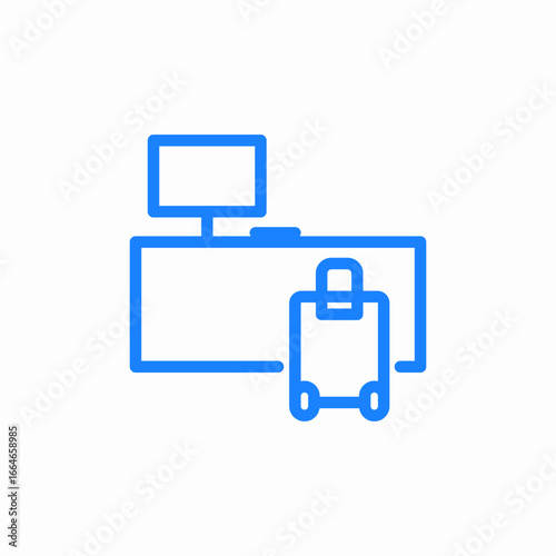 reception desk luggage icon sign vector
