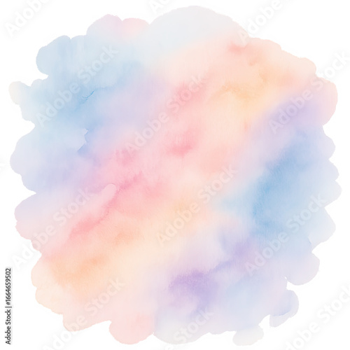 Isolate transparent Soft Pastel Watercolor Background with Ethereal Hues for Creative Projects PNG die-cut for advertising